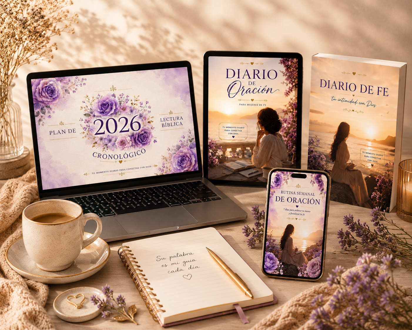 Guía Devocional de Fe 2026 — mockup completo